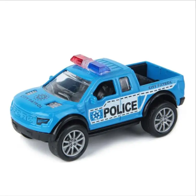 

1pc 9.5cm Ford patrol wagon fire truck police man vehicle car pull back plastic model decoration boy toy gift