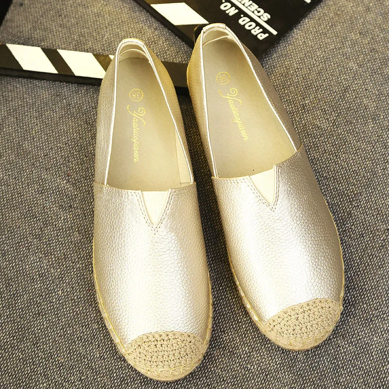 2016 Spring Fall font b Women b font Shoes Flat Shoes White Black Gold Loafers Shoes