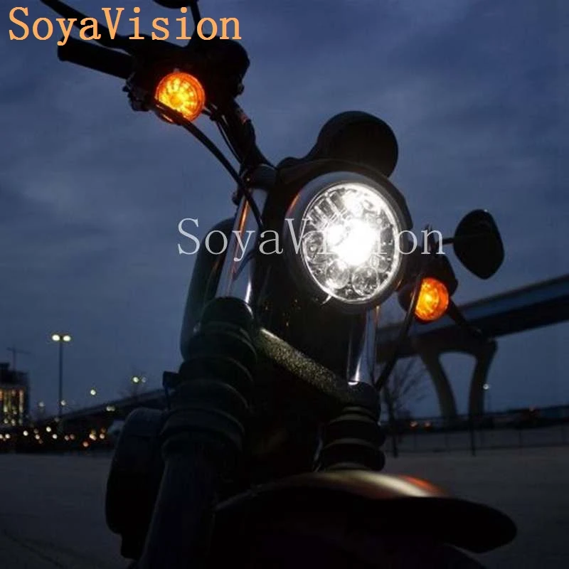 7 inch Hi/Lo Beam LED Adaptive Headlight Motorcycle Motocross Projector motor Head Lamp For Harley |
