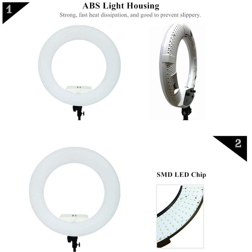  Yidoblo White FS-480II 5500K Bio-color Camera Photo/Studio/Phone/Video 18'' 480 LED Ring Light LED  - 32813496324