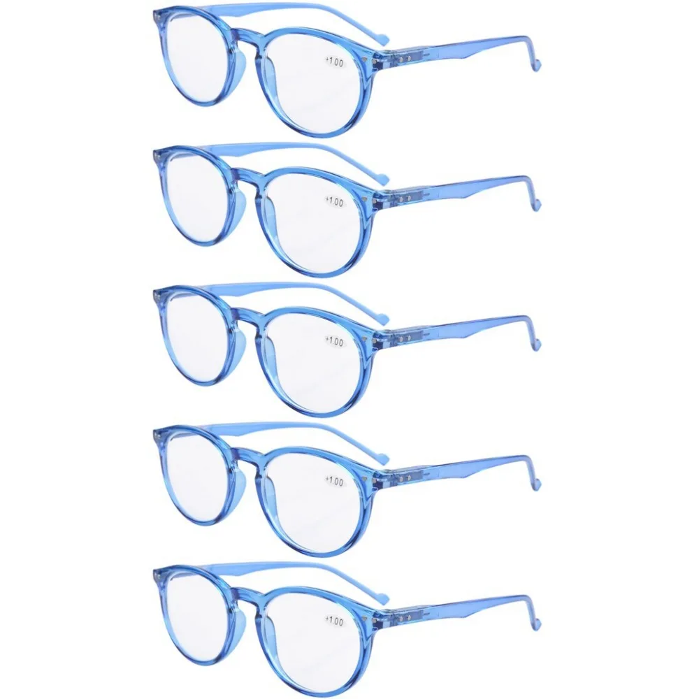 R071 Eyekepper 5-Pack овальные круглые пружинные петли очки для чтения включает в себя солнечные считыватели+ 0,00-+ 4,00