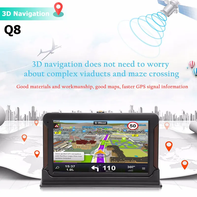 

Universal GPS Navigation Car Map Directions 7 Inch ABS Pratical Durable HD GPS Navigator