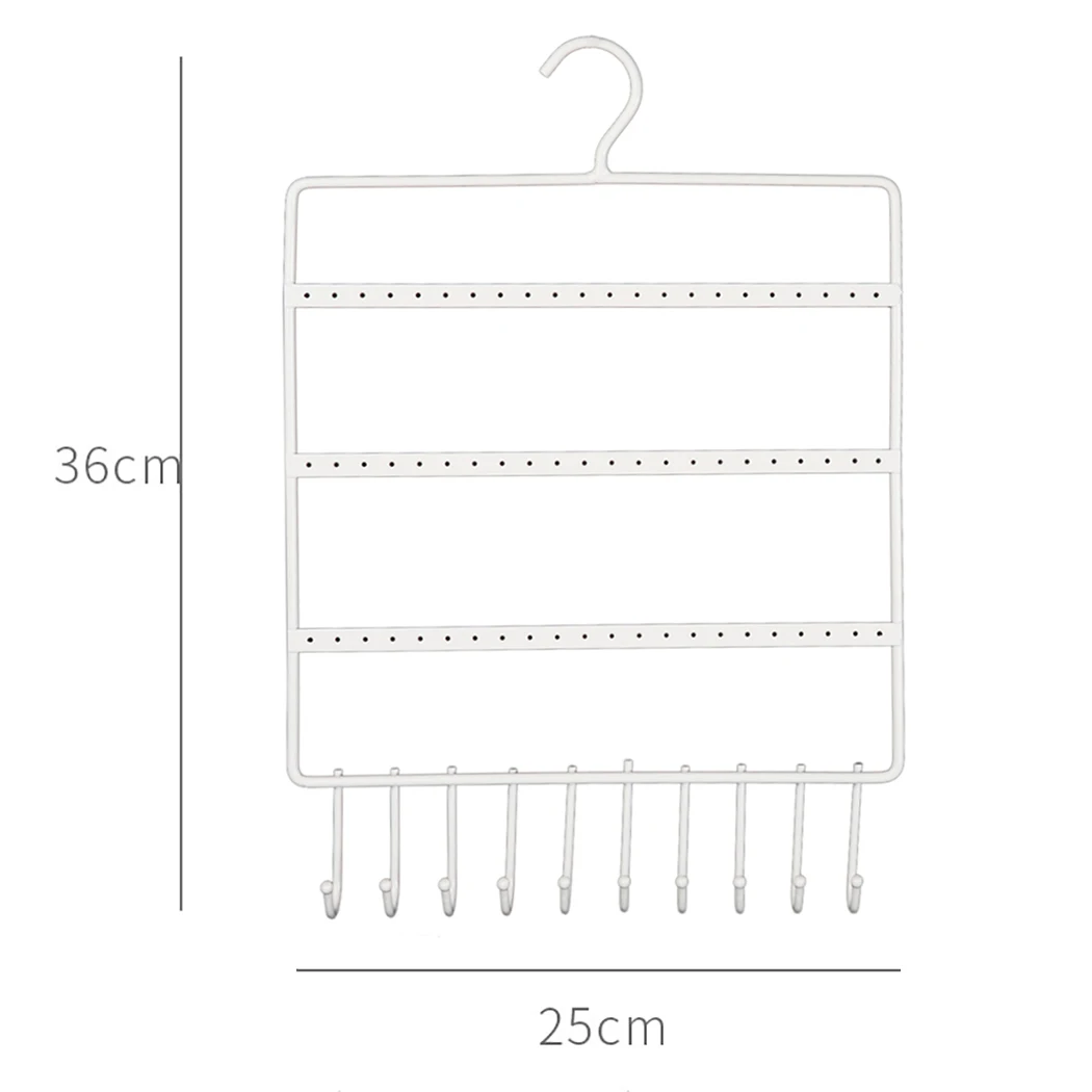 10 крючков, настенный органайзер для сережек, украшений, органайзер для сережек, подвесной держатель, ожерелье, дисплей, стойка, держатель, вешалка для ювелирных изделий