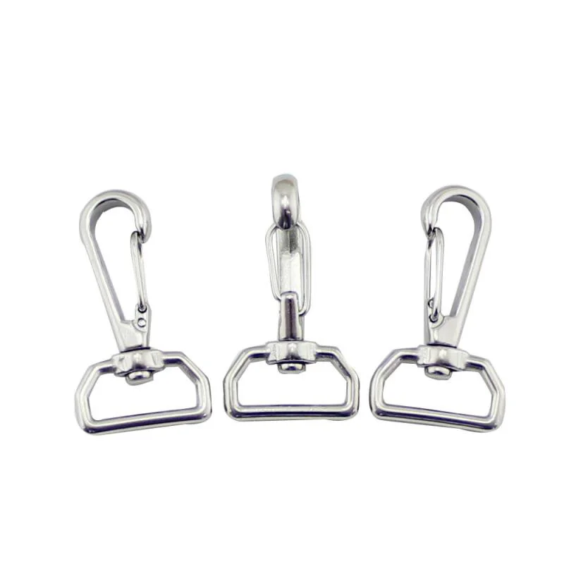 

20 Pcs Ring Square Eye Swivel Snap Hook 304 Stainless Steel Spring Lobster Clasps Straping Hook buckle Shoulder Strap Fastener