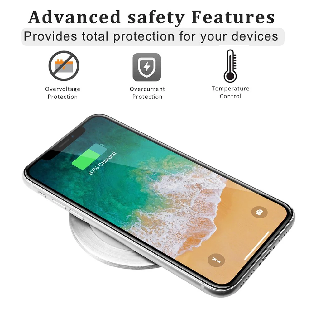 Настольный встроенный QI беспроводной зарядный коврик для iphone 8 Plus X XR XS Max samsung S7 Edge S8 S9 Note8 Быстрая зарядка