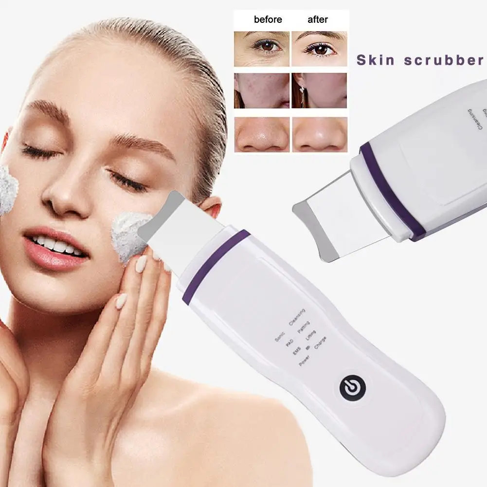 

Cleansing Face Skin Scrubber Ultrasonic Deep Cleansing Face Skin Cleaner Blackhead Removal Dead Skin Scrubber