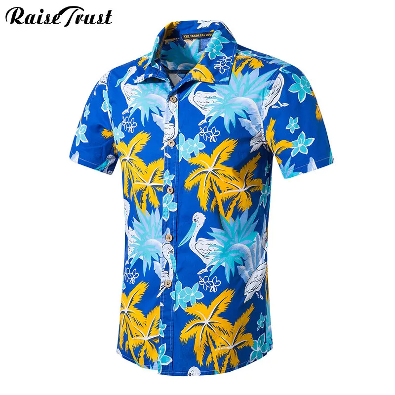 

Men shirts Summer Style Animal print Beach Hawaiian Shirt Men Casual Short Sleeve Hawaii Shirt camisa masculina men clothes 2019