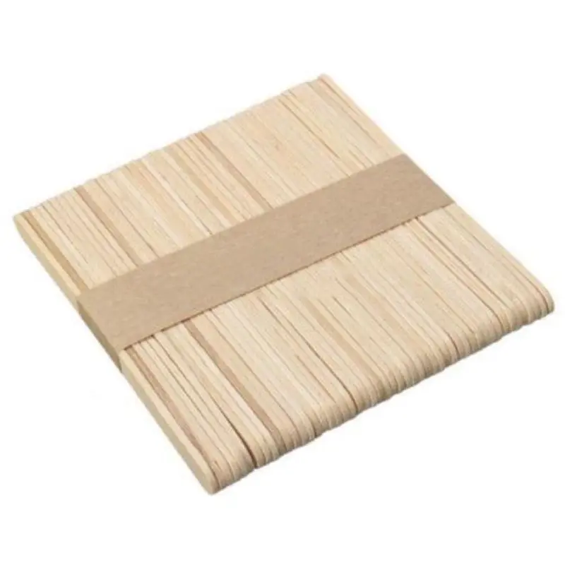 Shellhard 50pcs Disposable Tongue Depressors Wooden Hair Removal Tattoo Waxing Stick Tongue For Beauty Tools 114mm x 10mm x 2mm