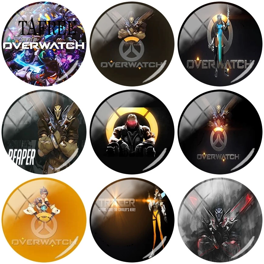 

TAFREE Fashion OVERWATCH 12mm/15mm/16mm/18mm/20mm Cameo Base Setting Jewelry Components gift for men 5pcs/lot