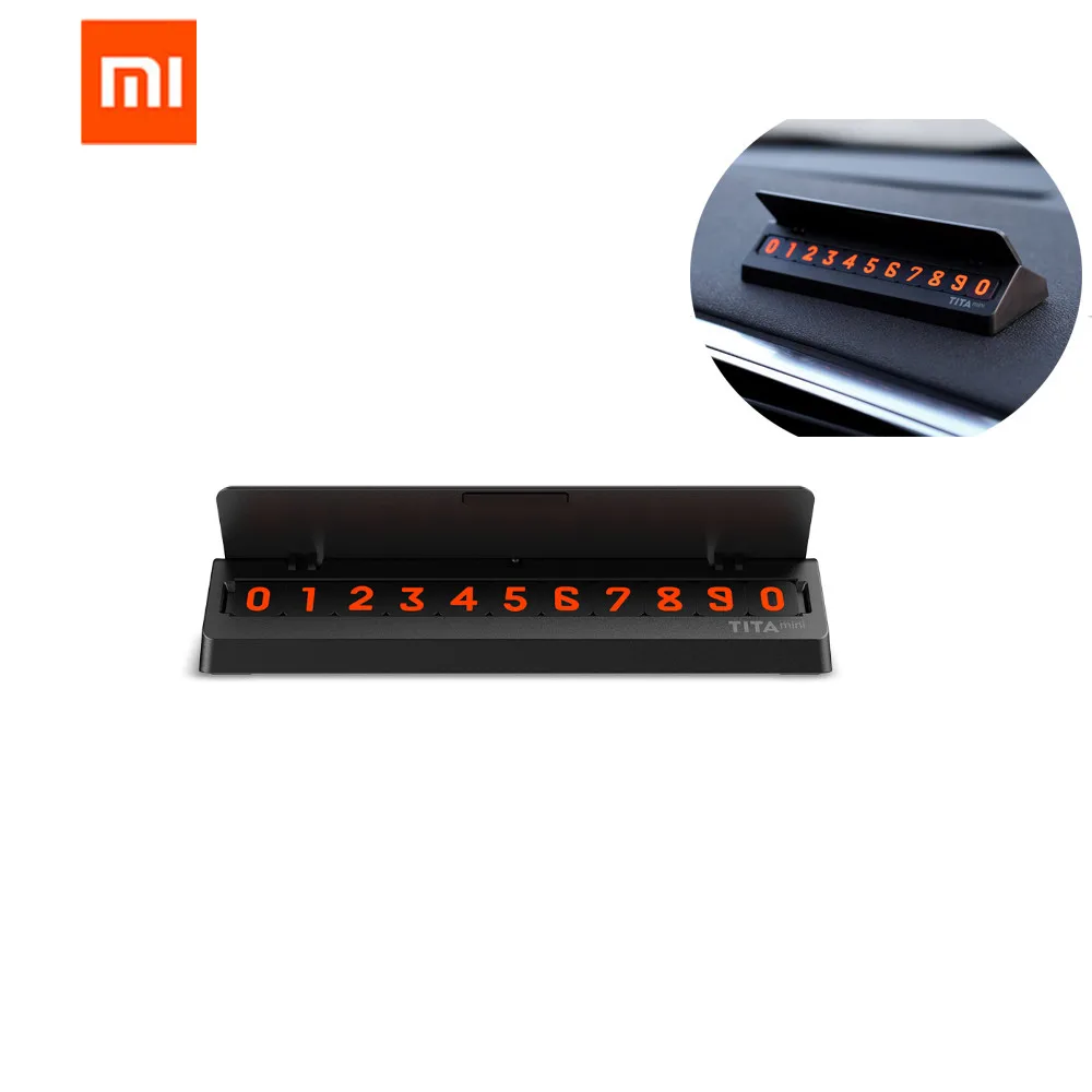 

Xiaomi Original mijia Bcase TITA Flip Type Car Temperary Parking Phone Number Card Plate Mini Car Decoration For xiaomi Mi home