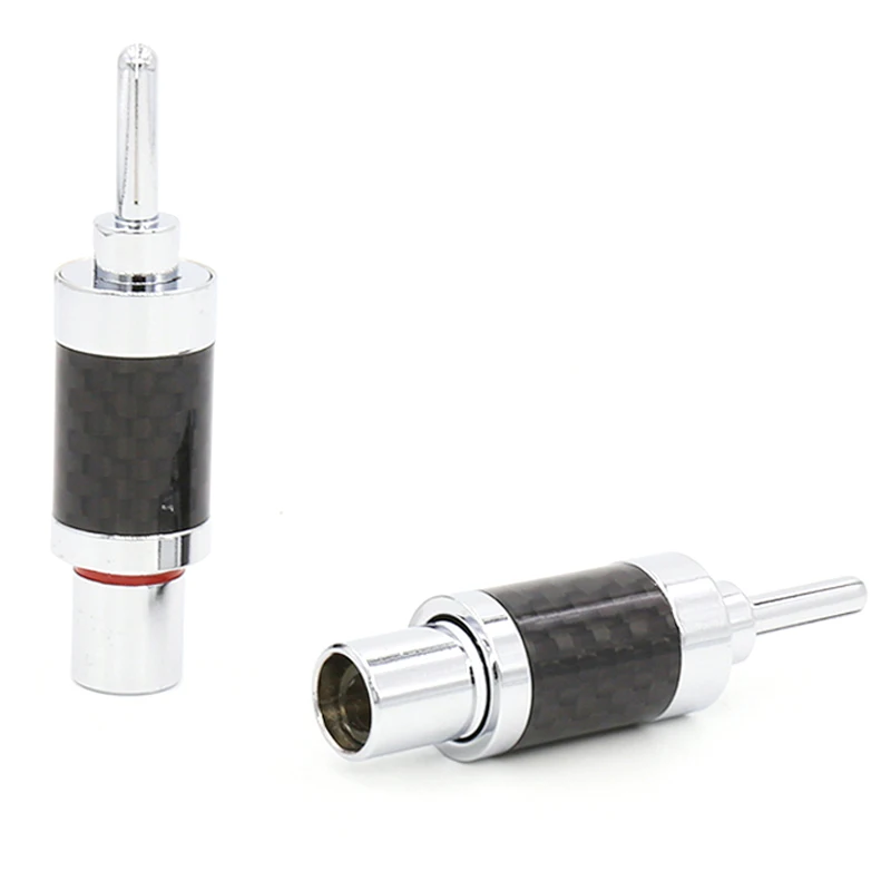 4x Speaker Cable Connector Banana Plug Rhodium Plated hifi audio