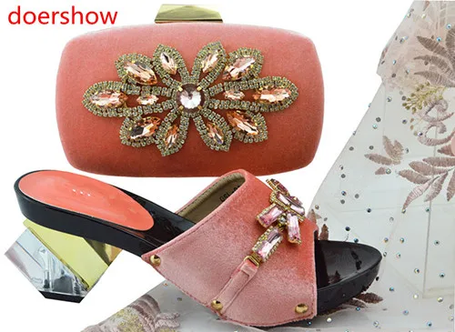 Doershow/Новинка 2018 года женские свадебные сумки и туфли в африканском стиле на