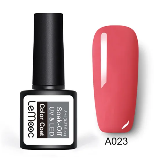 LEMOOC Гель-лак для ногтей 229 чистые цвета 8 мл замачиваемый Маникюр полуперманентный УФ-лак DIY лак для ногтей украшение для ногтей - Цвет: A023