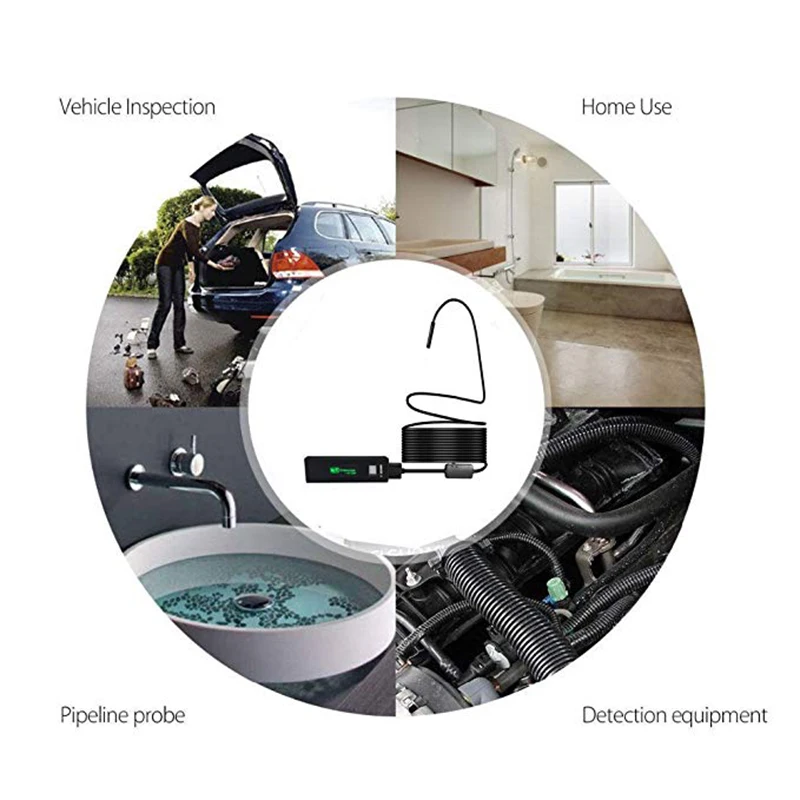 PROSTORMER wifi Endoscope Snake Camera 1200P SoftWire Borescope for Android and IOS Inspection Camera Rigid IP68 2.0 Megapixel 6