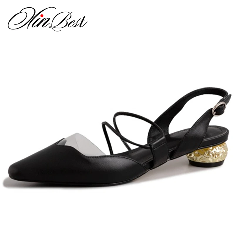 

Xinbest Strange Style Ladies Shoes Plus Size Square Toe Transparent Buckle Strap Summer Sandals 2019 Fashion Casual White Sandal