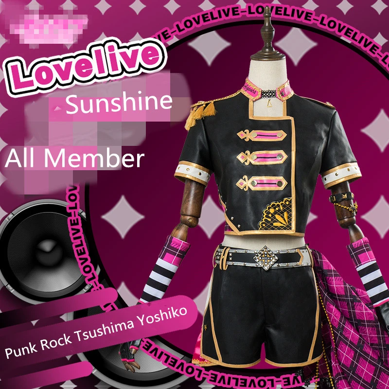 Аниме Love Live Sunshine Косплей панк Рок Пробуждение все члены Костюм Хэллоуин Униформа