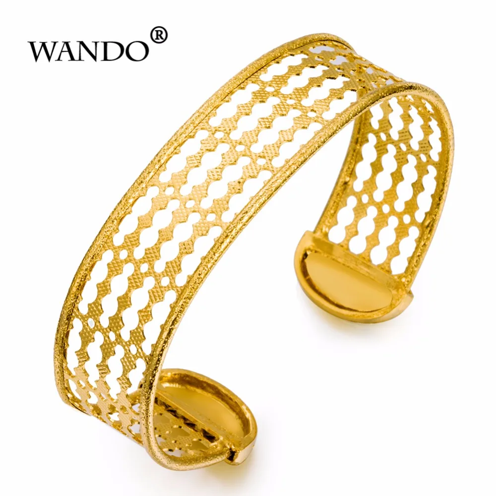 WANDO Ethiopian pattern hollow gold bracelet lady Dubai bride wedding