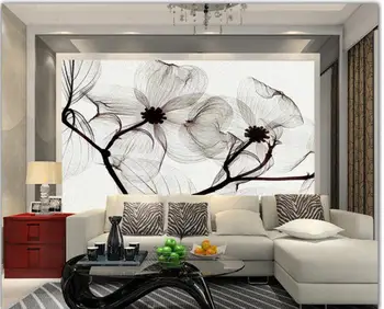 

3d wallpaper custom mural Black and white flower hand-painted background 3d wall murals wallpaper for walls 3 d living room