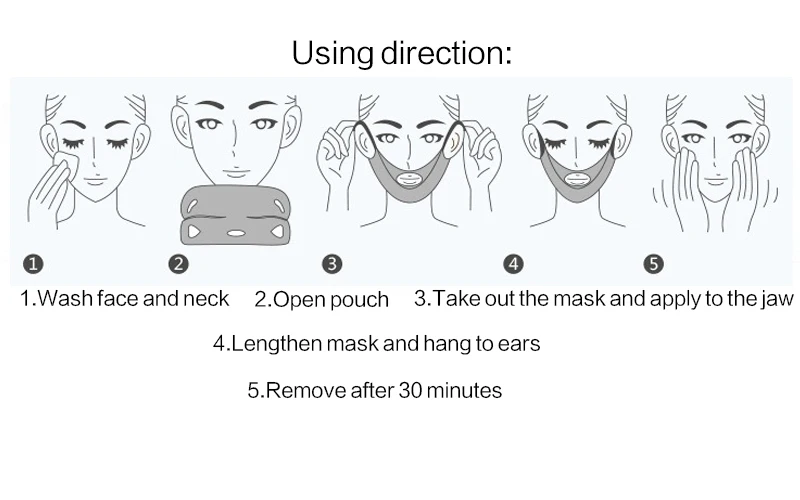 1 шт., 4D v-образная маска для лица, подтягивающая, тонкая маска для массажа, против морщин, двойной подбородок, тонкая маска, подвешивающая ухо, инструмент для ухода за лицом