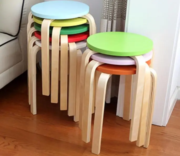 32*45cm Wooden Stool Home round Stools Living Room Dining Chair Hotel