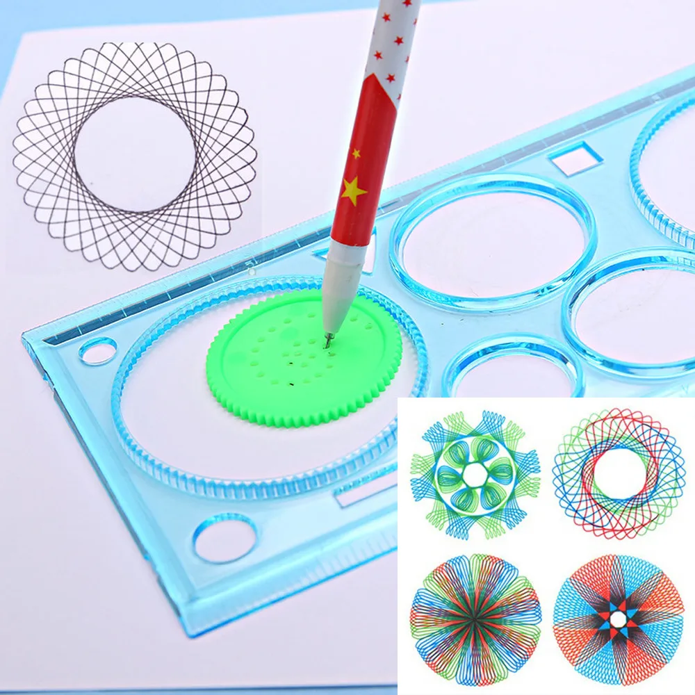 

1Set Geometric Ruler Learning Drawing Tool Stationery for Student Multifunction Set Creative Gift