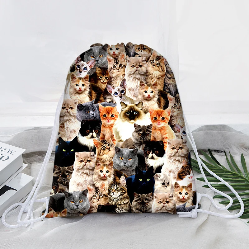

Kawaii Funny French Bulldog/Boston Terrier Print Women Drawstrings Bags Fashion Travel Backpacks Punch Pocket For Teen Girl