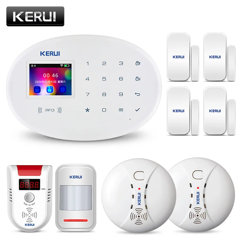 

KERUI W20 APP Control Motion Detector Security Alarm System GSM RFID Card Disalarm Wireless TFT Color Screen Home Burglar Alarm
