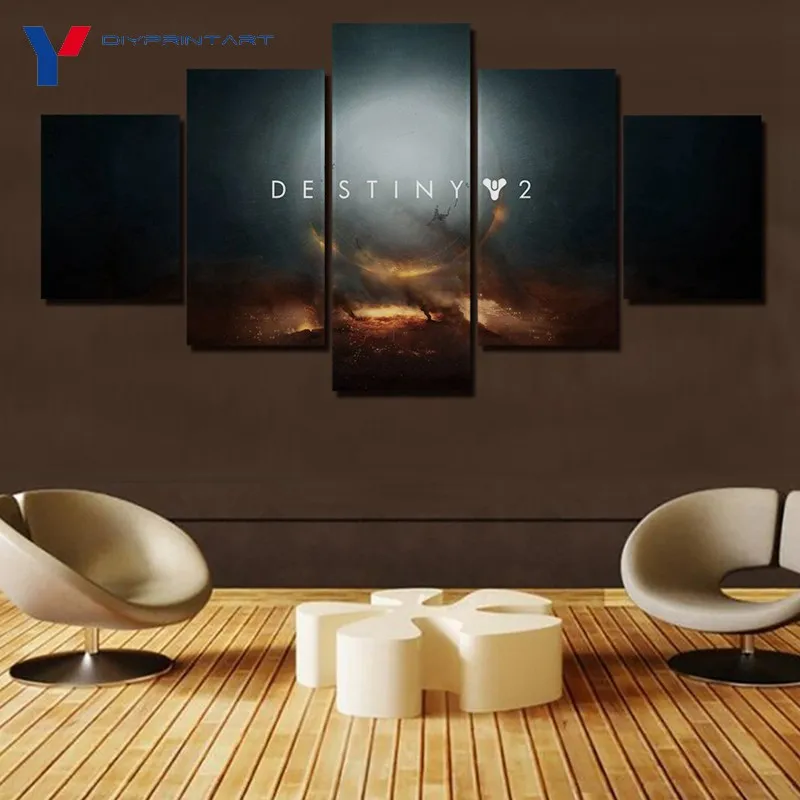 Destiny 2 Game Poster 5 Pieces Wall Art Canvas Painting Living Room