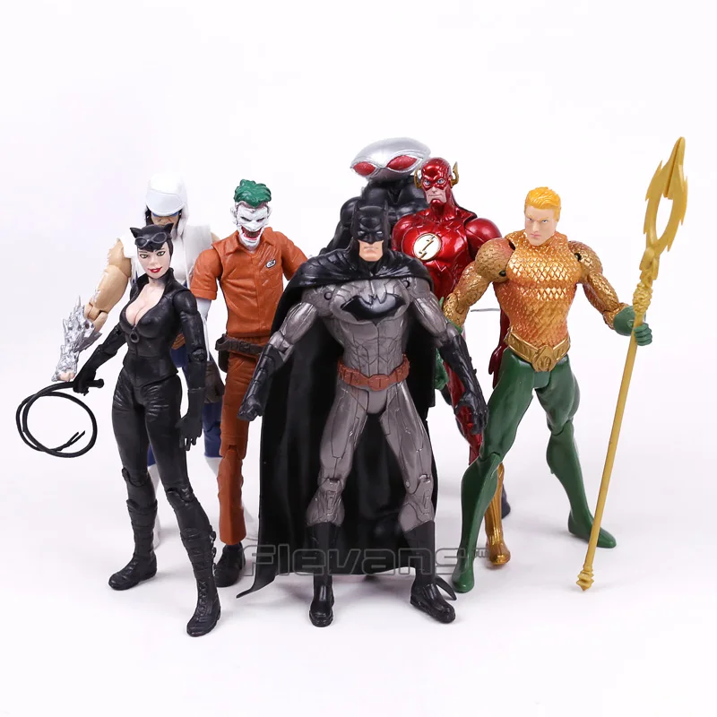 DC COMICS Batman Joker The Flash Catwoman Aquaman Captain Cold Black Manta PVC Action Figures Colle