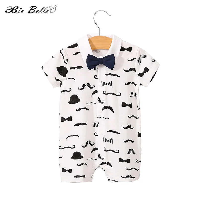 

Baby Newborn Boy Girl 2019 Summer Rompers Gentleman Infantil Jumpsuit 100% Cotton Boy Wedding First Birthday Overalls Outfits