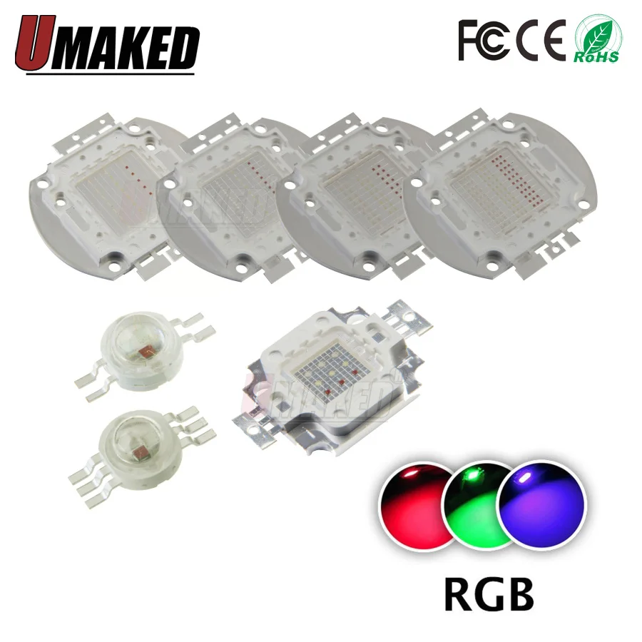Светодиодный чип высокой мощности 1 Вт 3 10 20 30 50 100 RGB цвет для прожектора