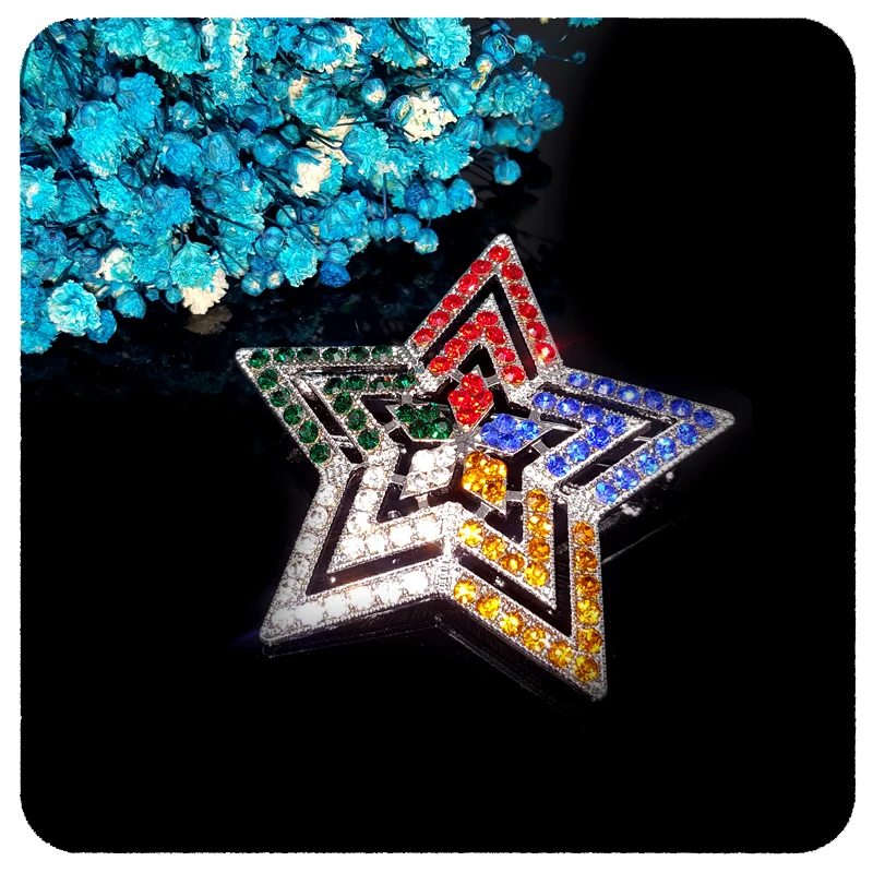 

Blingbling Multicolored Rhinestone Star Brooch Pin Jewelry Gift