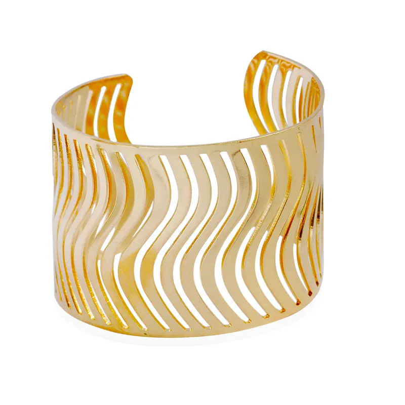 F& U Модный популярный Модный изысканный Открытый браслет золотистого и серебристого цвета - Окраска металла: Gold