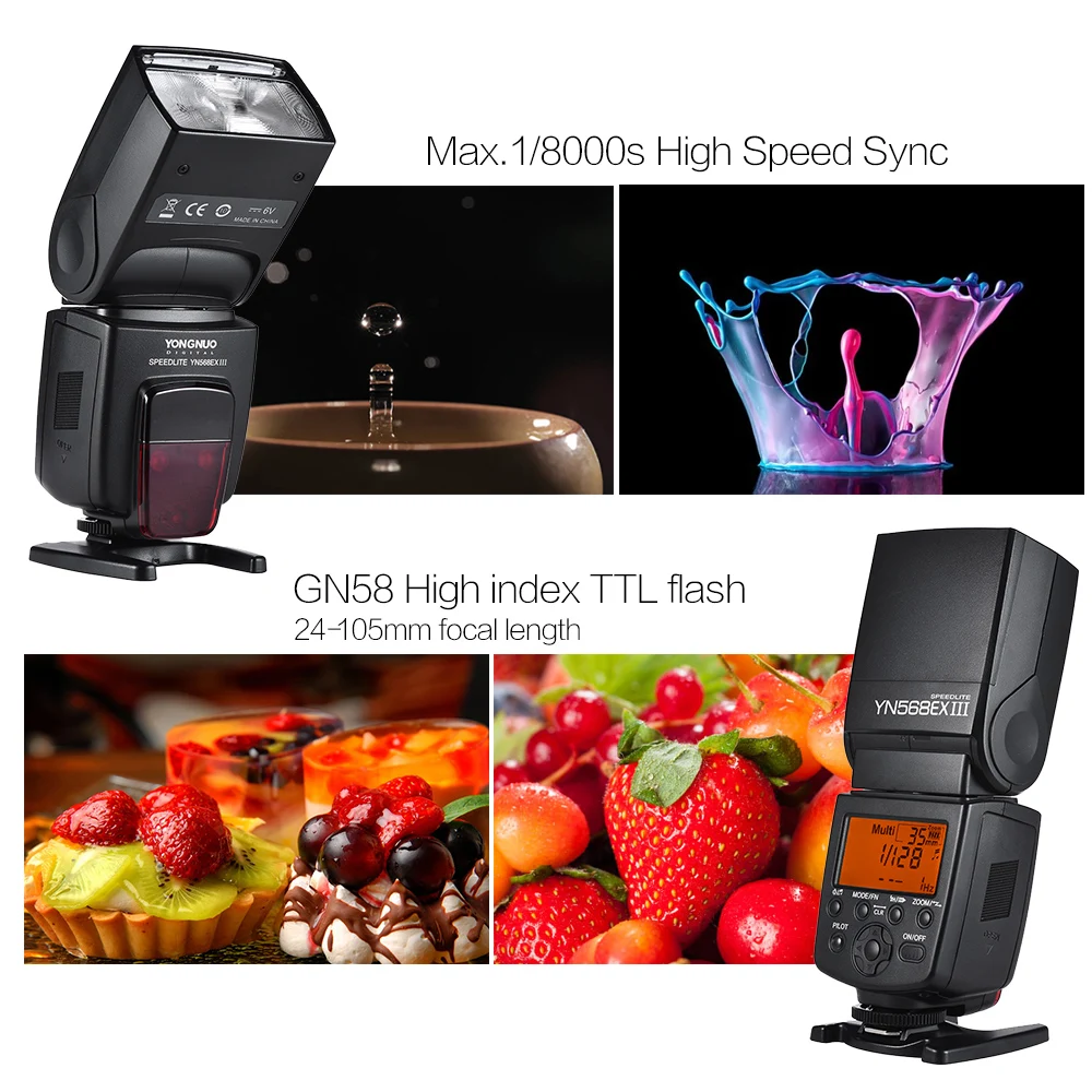 Беспроводная вспышка YONGNUO YN568EX III TTL HSS для камеры Canon 1100d 650d 600d 700d|Фотовспышки| |