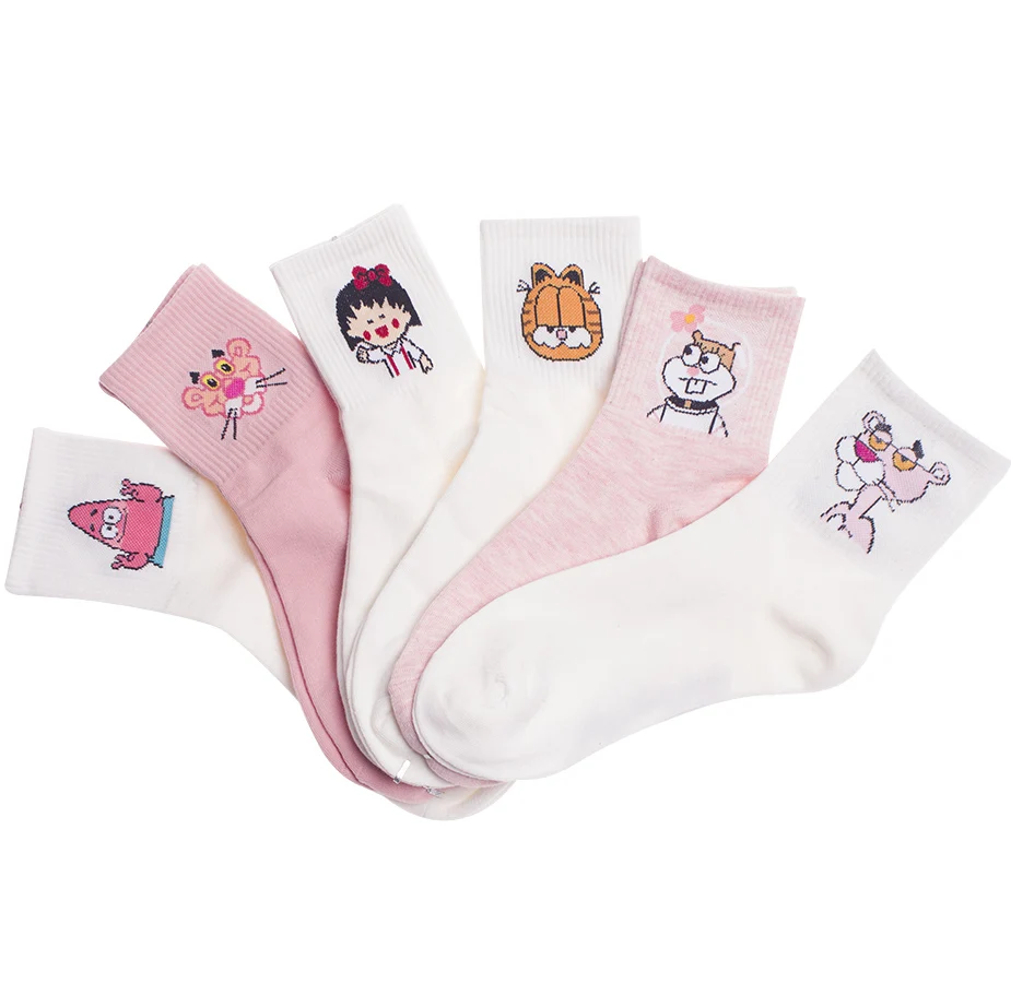 35-39 женские носки Ulzzang тигр мультфильм характер забавные милые | Женская одежда