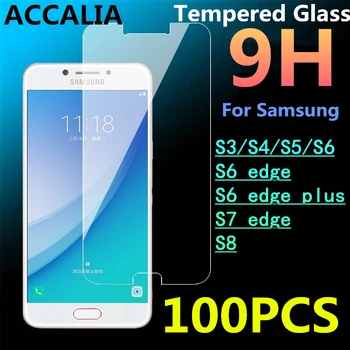 

100pcs hot selling Tempered Glass Film for Samsung Galaxy S8 S5 S3 S4 S6 S6edge S6 edge Puls S7edge S7 Screen Protective Film