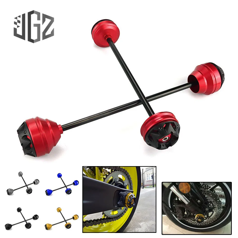 

Motorcycle CNC Aluminum Front Rear Wheel Axle Side Falling Crash Protector Fork Sliders Guard For Yamaha MT09 FZ09 All Year Gold