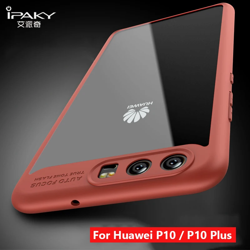 

iPaky For Huawei P10 Plus Case Soft Silicone Frame Hard Transparent Back Phone Cases For Huawei P10 Plus Cover