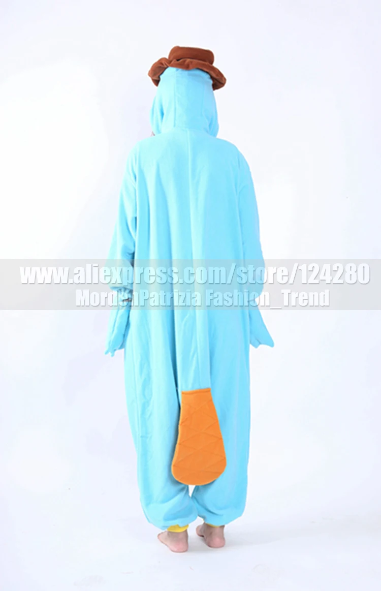 Perry the Platypus Onesies Fleece Monster Cosplay Pajamas for Women and Men - Winter Sleepwear Halloween Party Costumes image 4