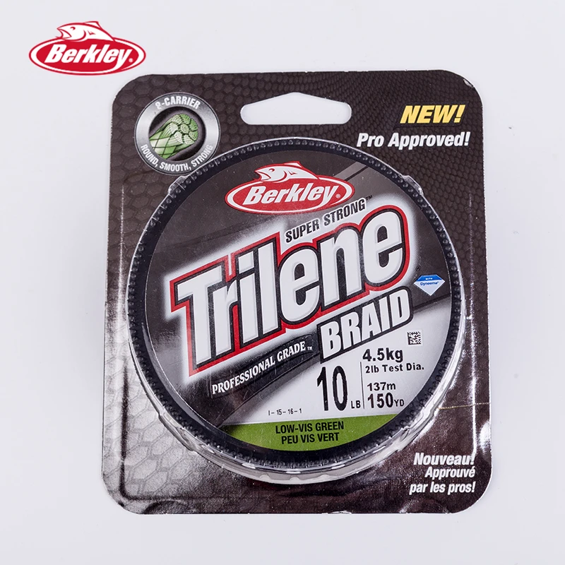 

Berkley Trilene Braid 127M Professional Grade Fishing Line Low-Vis Green 8-carrier PE Ultra Round Smooth Casting Carp Fishing