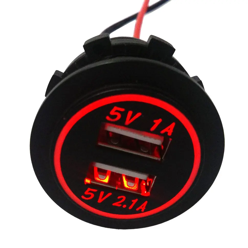 

8pcs 12V-24V Cigarette Lighter Socket Splitter 2 Port USB Car Charger Adaptor