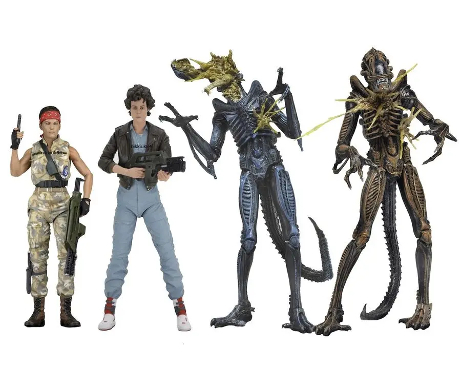Инопланетянин NECA Series 12 набор из 4 фигурок для действий Ripley Vasquez & Warrior Aliens|alien series|neca