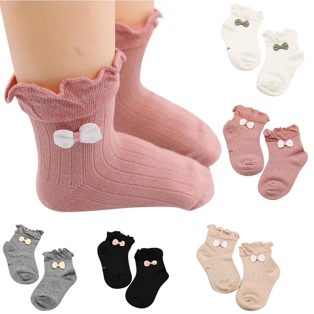 5 пар Новых кавайных носков для девочек детские носки с носком милые носки с бантиком для детей, корректирующие подарки, носки до щиколотки От 3 до 13 лет, смешанный хлопок, 1D19