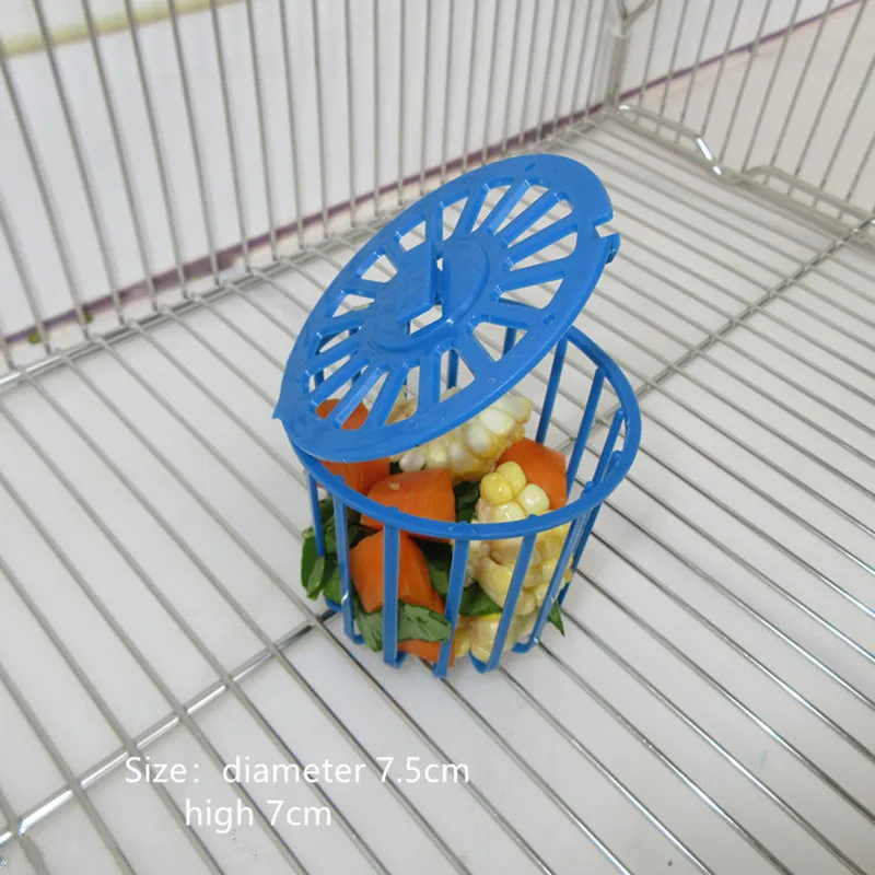 

1PC Cute Bird Parrot Feeder Cage Fruit Vegetable Holder Cage Accessories Hanging Basket Container Toys Pet Bird