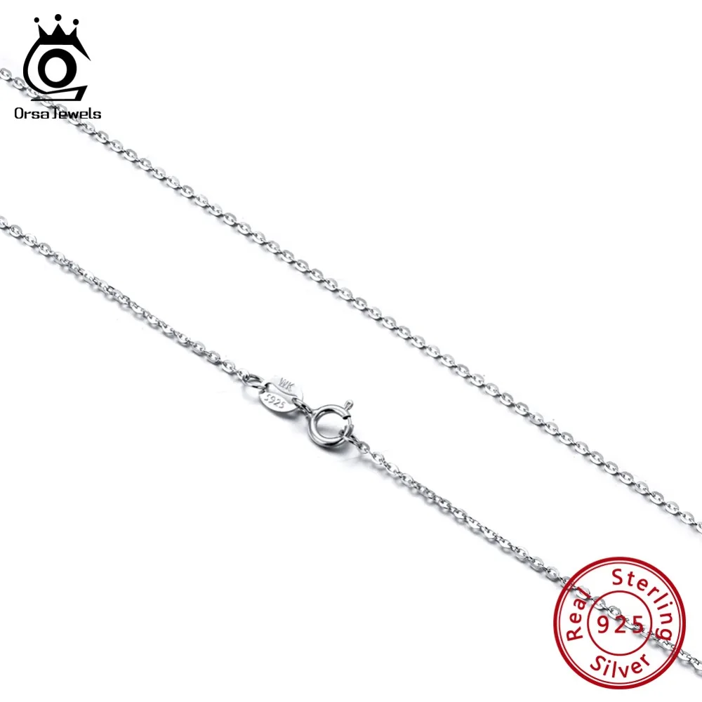 ORSA JEWELS, настоящая 925 пробы, серебряная Базовая цепочка, регулируемая цепочка Rolo, серебряные ожерелья для женщин и мужчин, хорошее ювелирное изделие, подарок OSC06