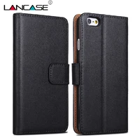 LAN чехол для телефона, чехол s для iPhone 7, чехол из натуральной кожи, кошелек, чехол, подставка для карт, флип-чехол для iPhone 6, 6 Plus, 7, 7 Plus, 8 X Чехол - изображение