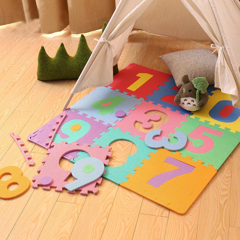 10Pcs/Set Baby EVA Foam Puzzle Play Mat Kids Rugs 1-10 Digital Cognition Carpet for Children Interlocking Exercise Floor Pad | Игрушки и