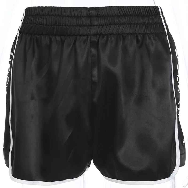 NORMOV эластичный с высокой талией короткие шорты женские летние в стиле хип-хоп с принтом Короткие повседневные свободные брюки Harajuku шорты