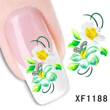 Цветочный дизайн переводные наклейки для ногтей переводные наклейки для девушек и женщин инструменты для маникюра обертывания для ногтей наклейки XF1188