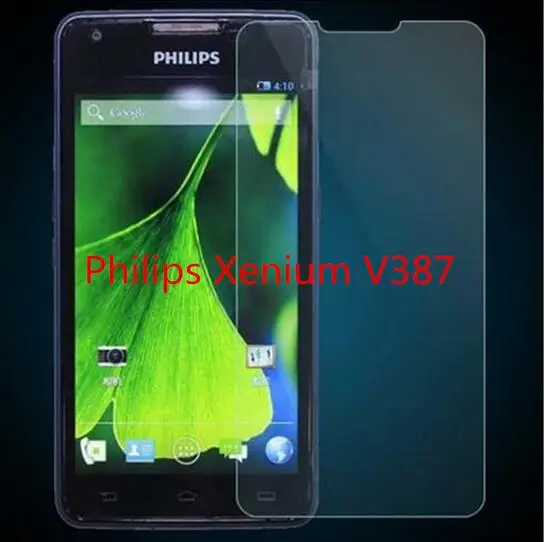 

For Philips Xenium V387 Tempered Glass Original 9H Protective Film Explosion-proof Screen Protector for Philips V387 +clean kits